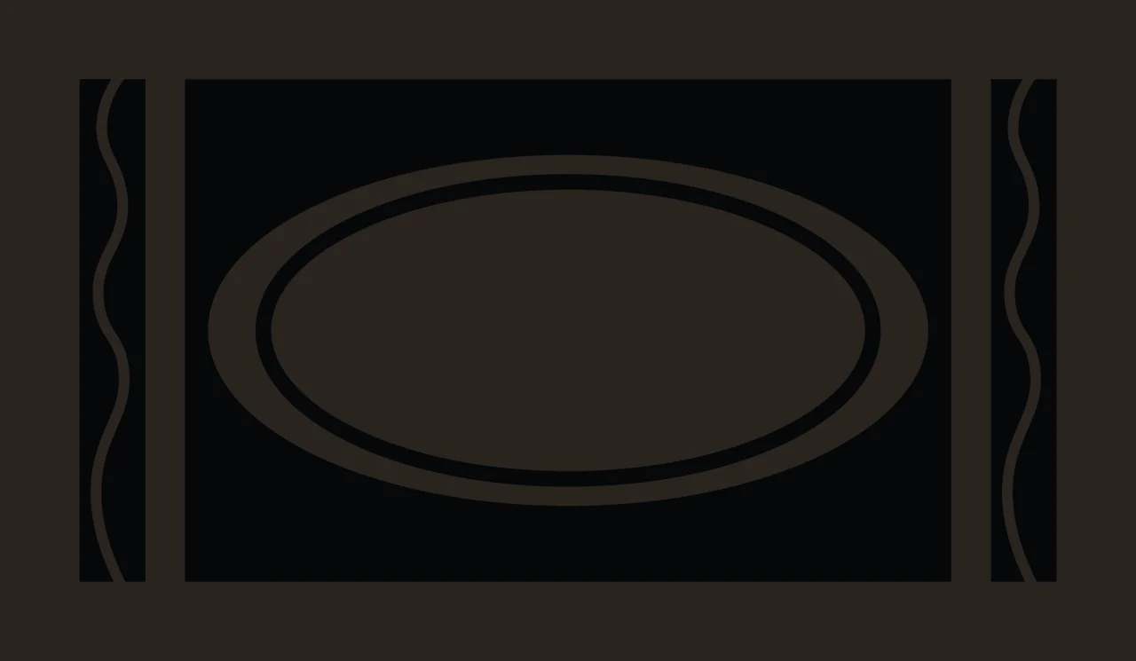 Blank Oval Badge With Border wavy lines frame minimalist contrast preview thumbnail