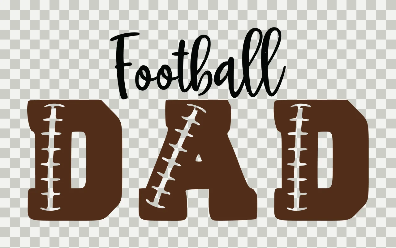 Football Dad Text With Lacing Graphic decorating letter D A transparency and detail preview thumbnail