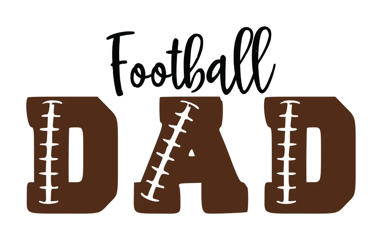 Football Dad Text With Lacing Graphic decorating letter D A