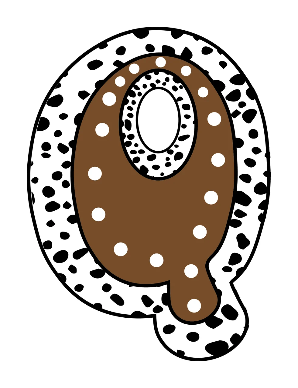 Dalmatian Dots Font Race Doodle Character 31 racing checkered flag