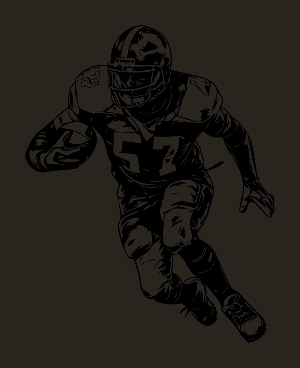 Football Player 57 American Running Graphic helmet jersey stencil contrast preview thumbnail