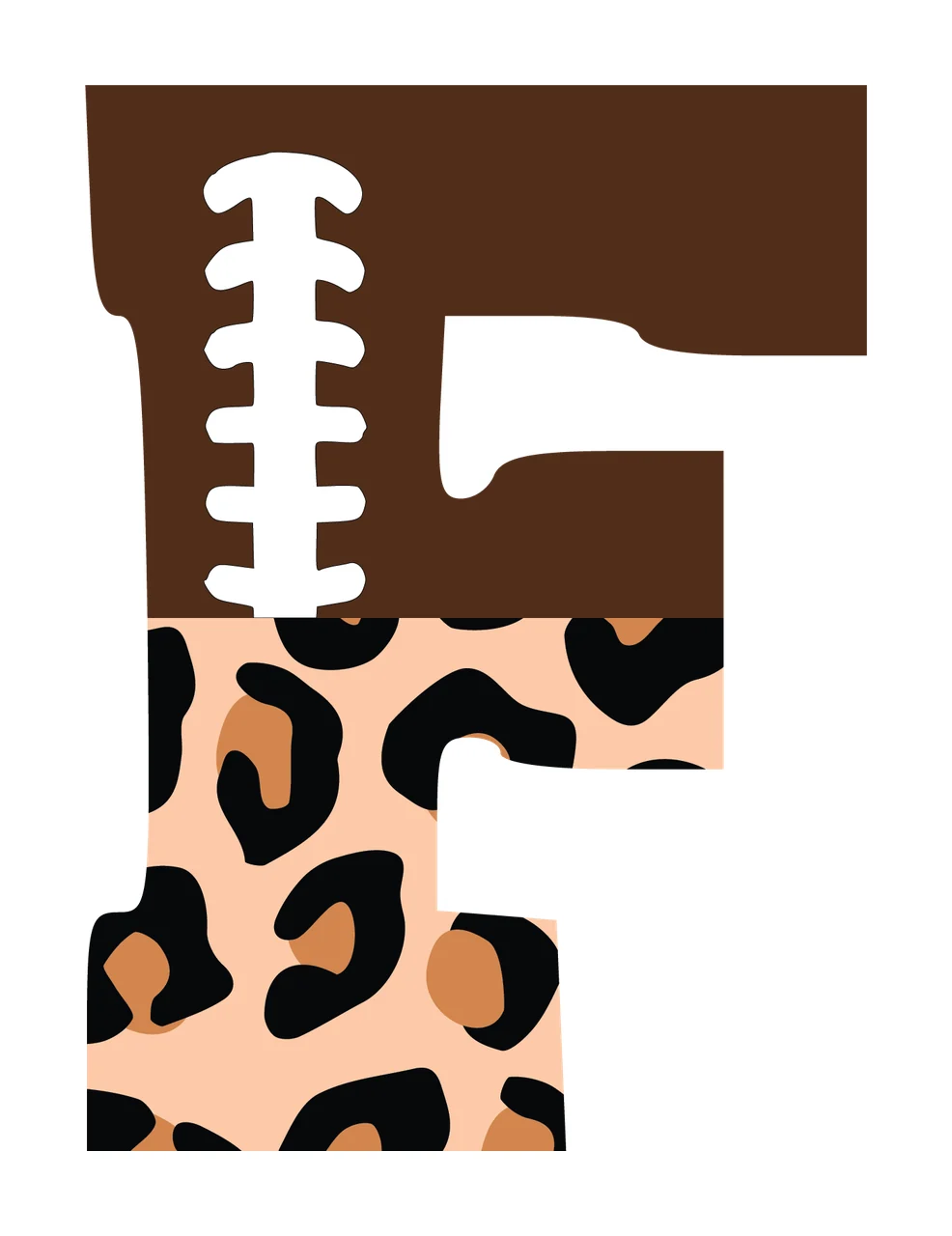 Football Font Half Leopard Character 30 american gridiron touchdown