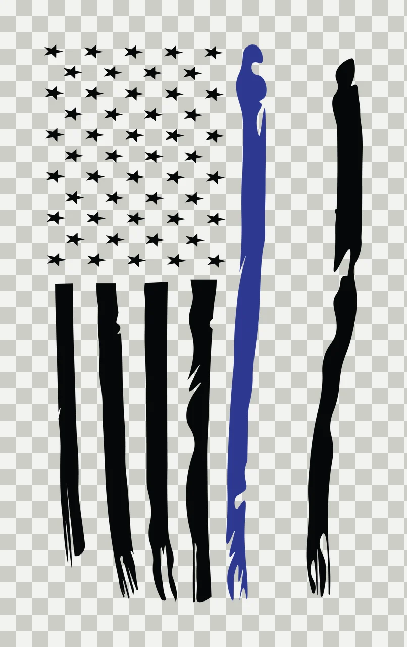 Flag Vertical Graphic With Frayed Brush Stroke Stripes stars transparency and detail preview thumbnail
