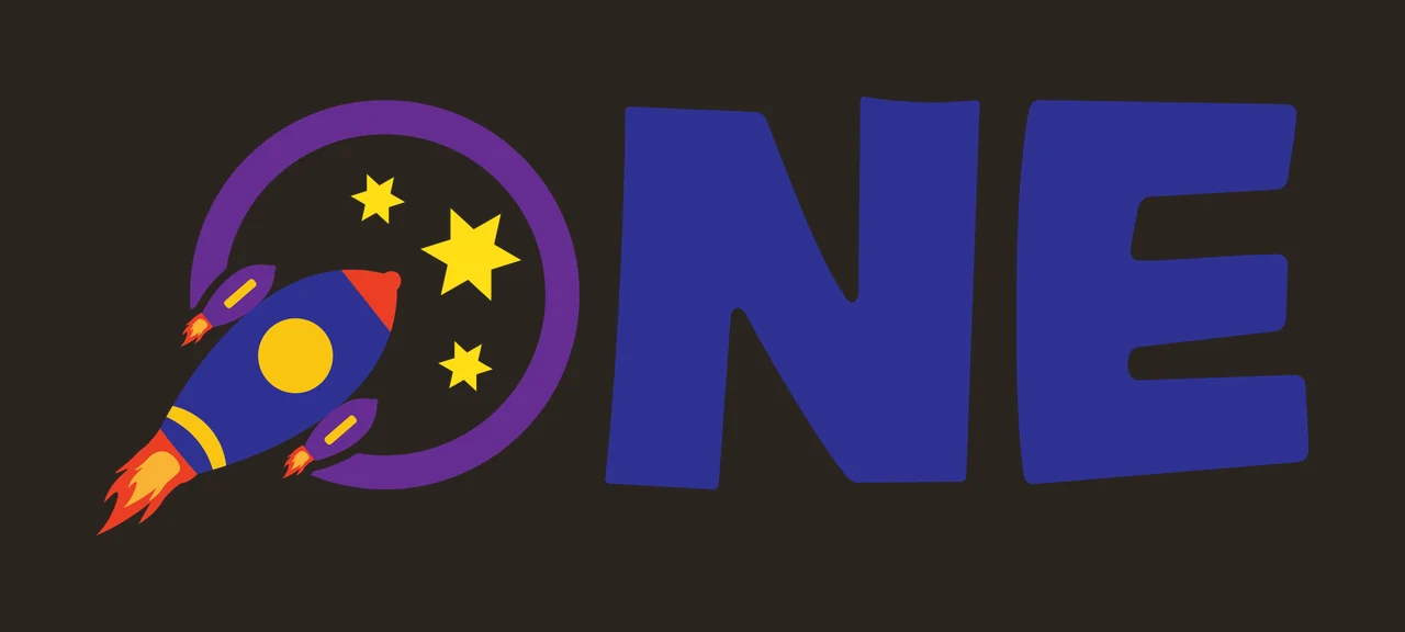 Space One Rocket Graphic Black Text stars circle typographic contrast preview thumbnail