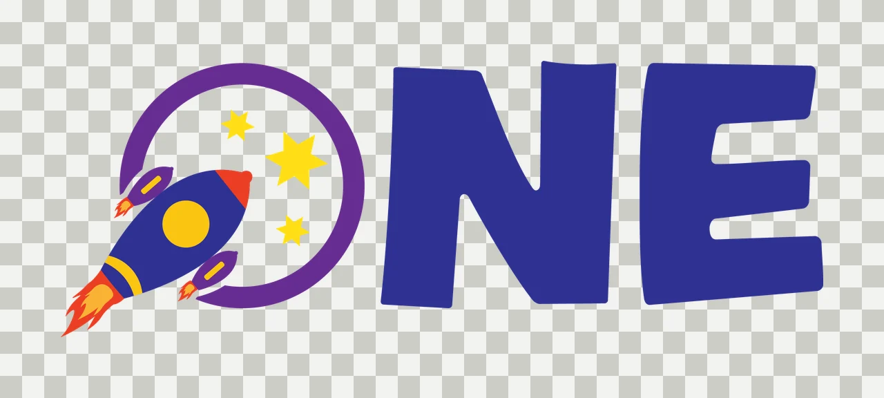 Space One Rocket Graphic Black Text stars circle typographic transparency and detail preview thumbnail