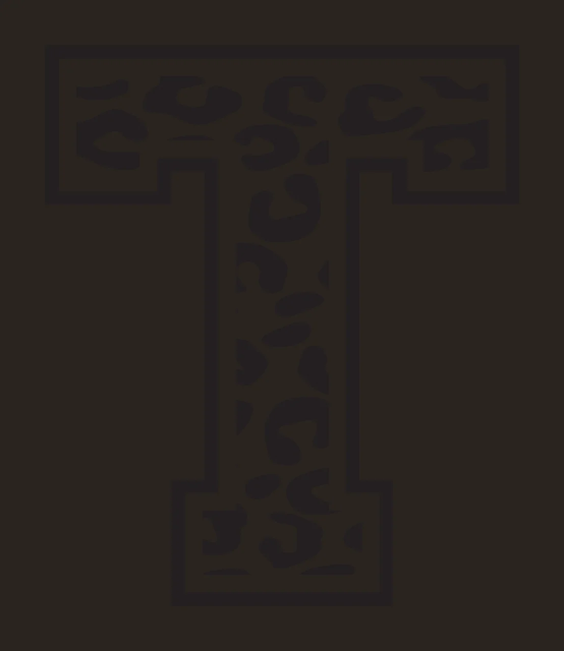 Black Varsity Half Font Leopard Character 10 print animal cheetah contrast preview thumbnail