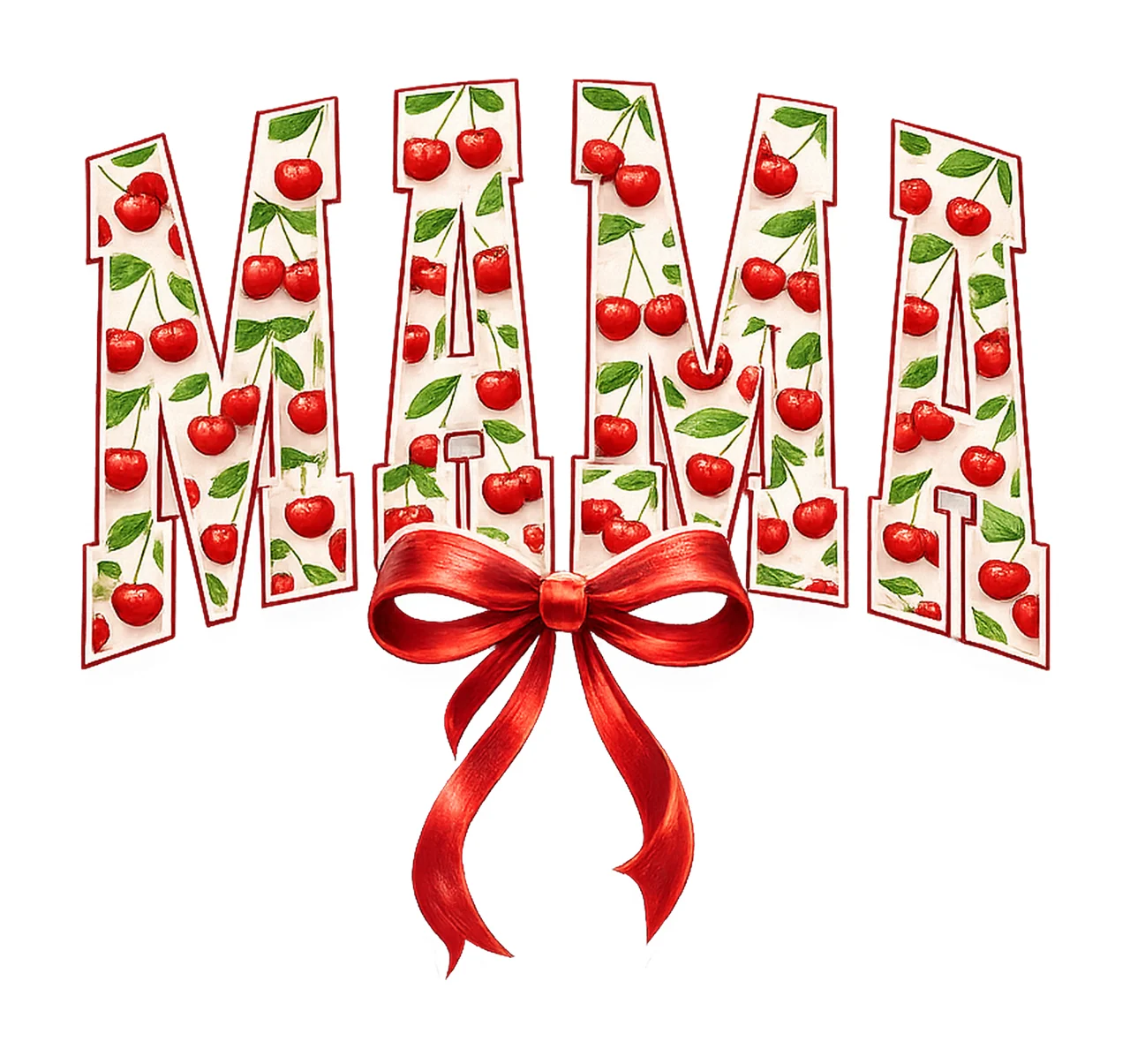 Trendy Retro Mama Cherry Birthday Design Summer Varsity