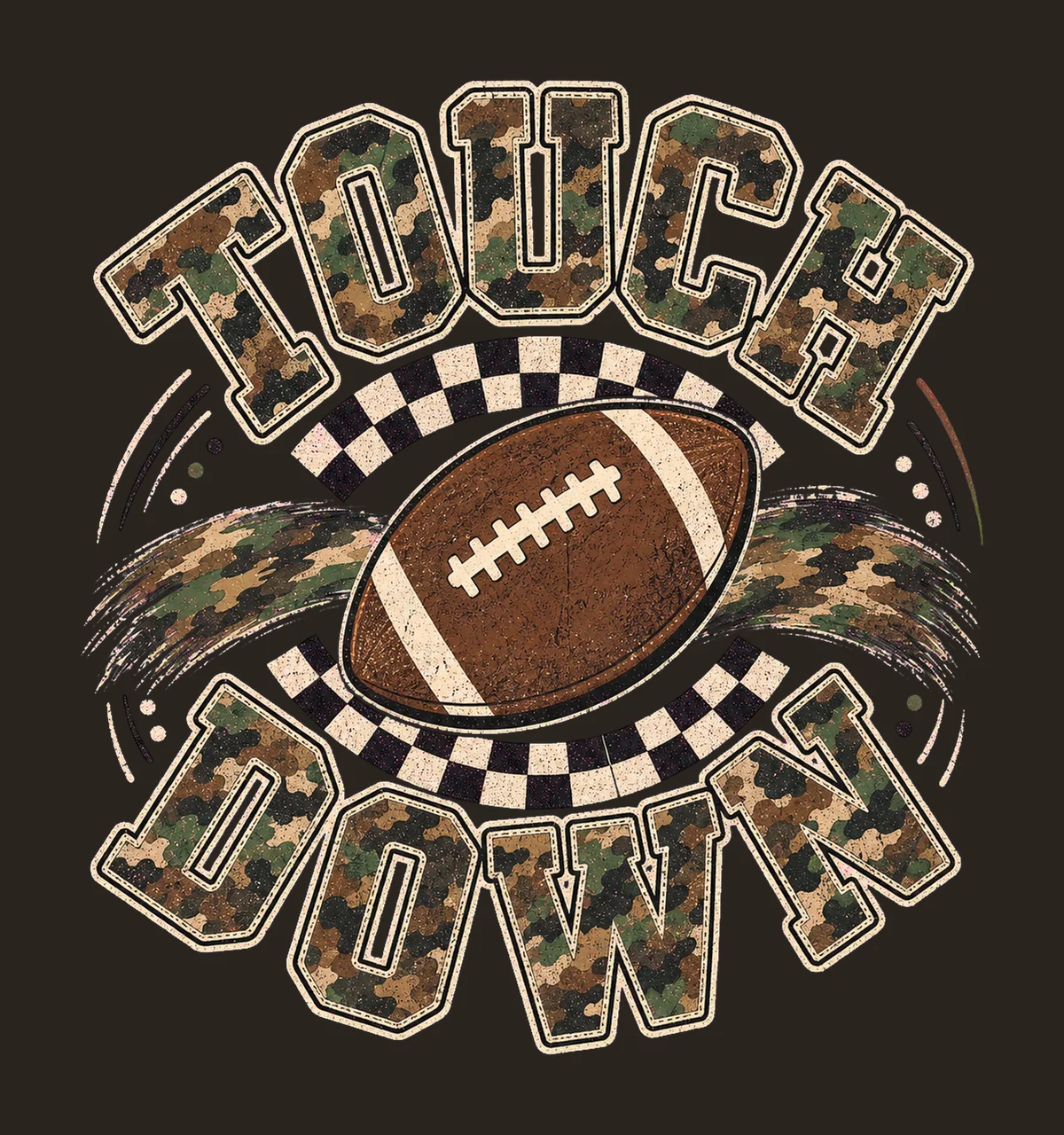 Camo Checkered Football Touchdown Trendy Game Variation D contrast preview thumbnail
