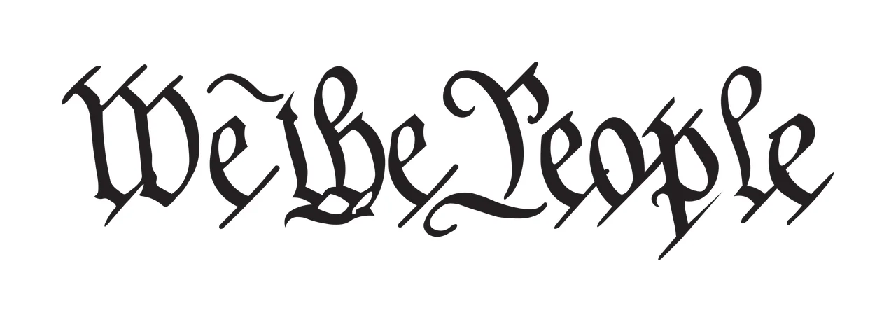 We The People Gothic Typography design script black white letters