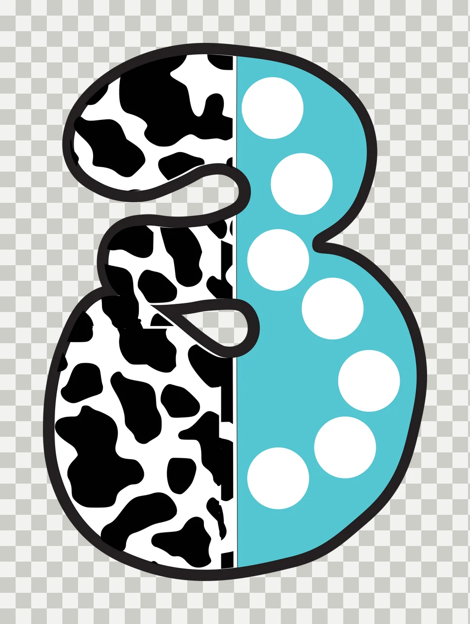 Half Cow Bright Font Dalmatian Race Doodle Leopard Character 24 racing transparency and detail preview thumbnail