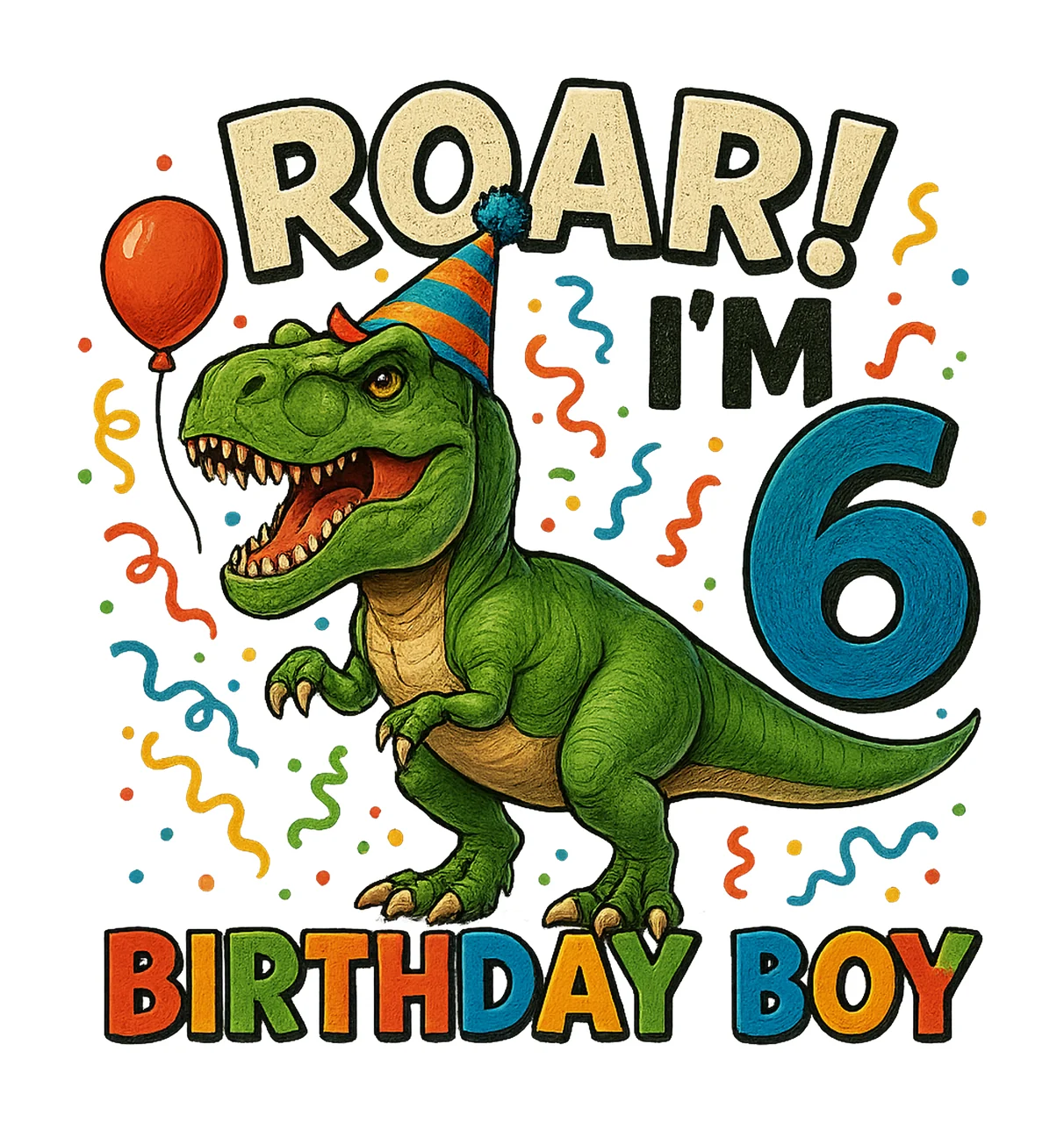 Birthday Boy Dinosaur Rex Kids Shirt Design Fun Dino Artwork