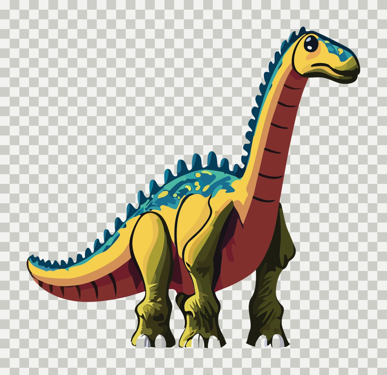 Dinosaur Long Necked Skeleton Silhouette standing graphic black transparency and detail preview thumbnail