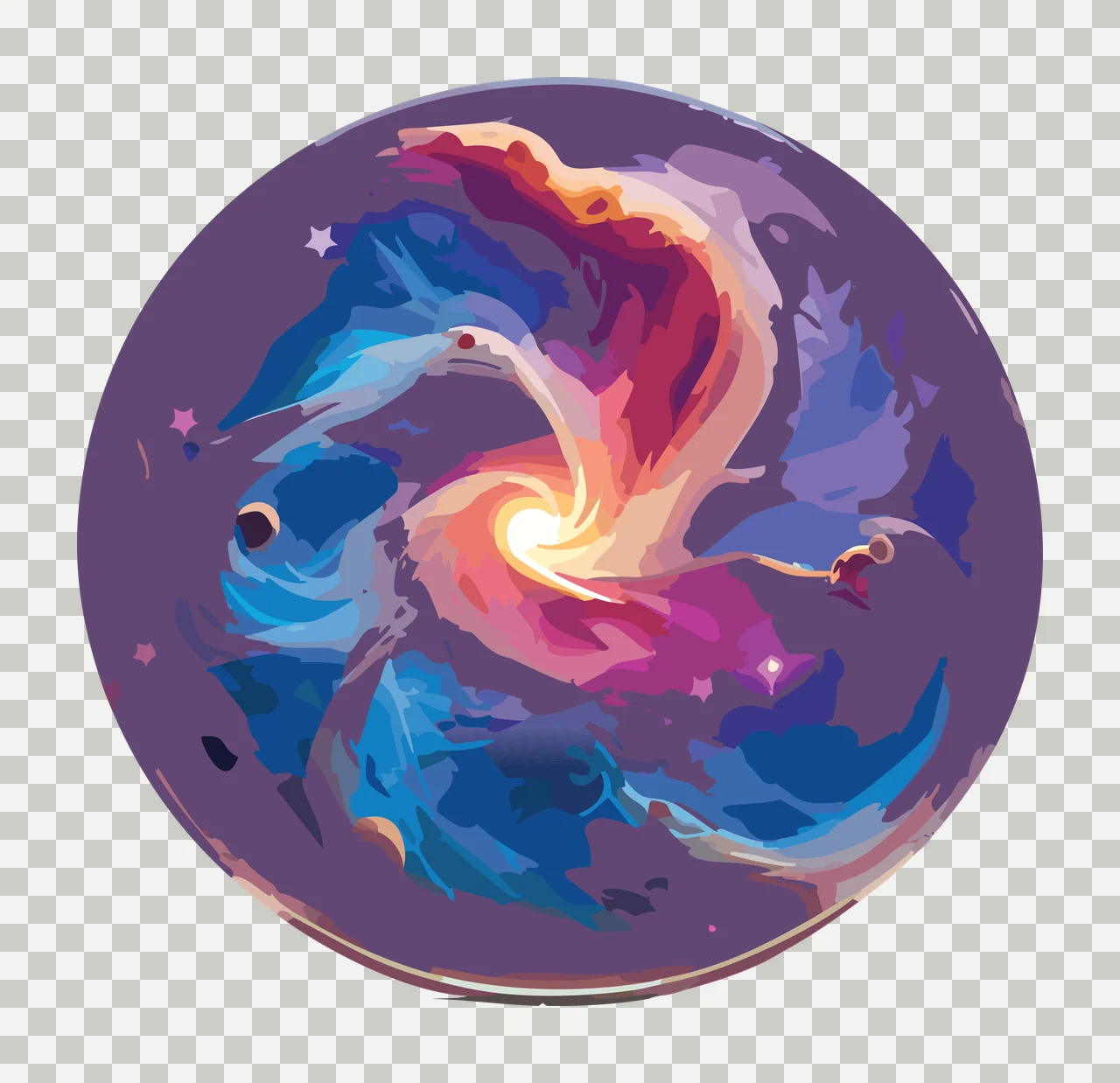 Circular Black And White Dragon Emblem curled pose circle line drawing transparency and detail preview thumbnail