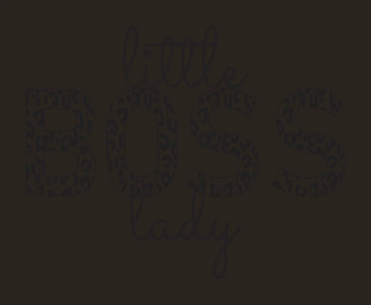 Little BOSS lady Typography Design with leopard-print B and cursive 'little' in black and white contrast preview thumbnail