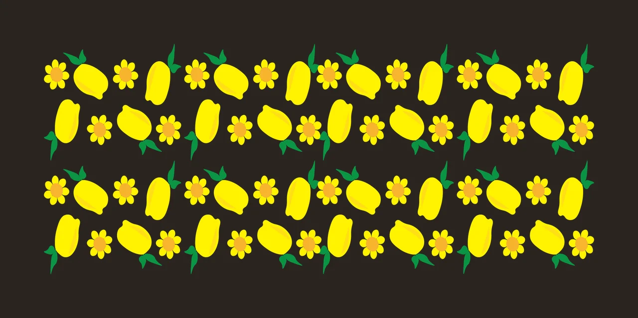 Can Glass Wrap Repeating Lemon And Flower Pattern Fruit flowers contrast preview thumbnail