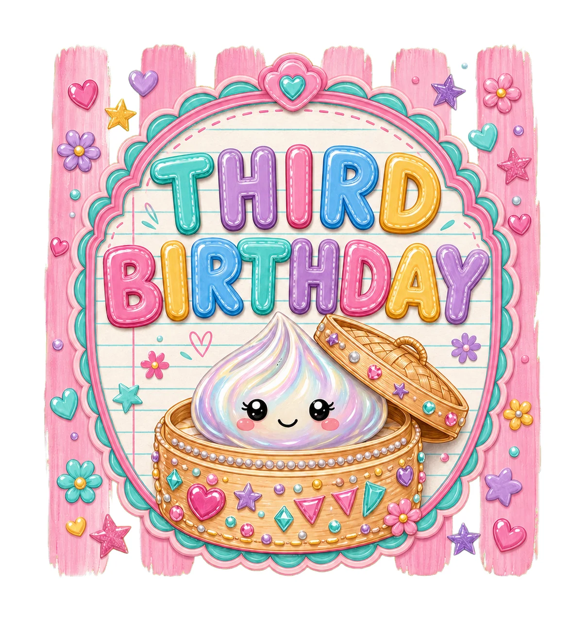 Cute Dumpling Birthday sublimation instant shirt Variation B