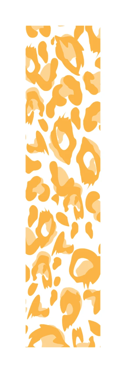 Leopard print pattern Illustration with animal spots and rosettes in orange, yellow and white