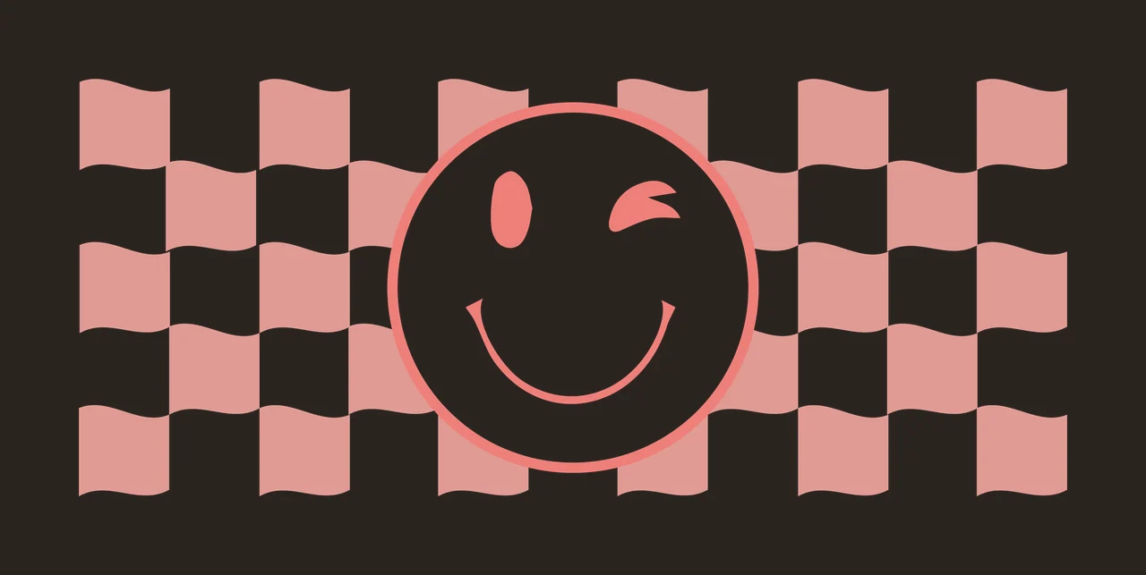 Can Glass Wrap Winking Smiley Face Checkered Background eye contrast preview thumbnail