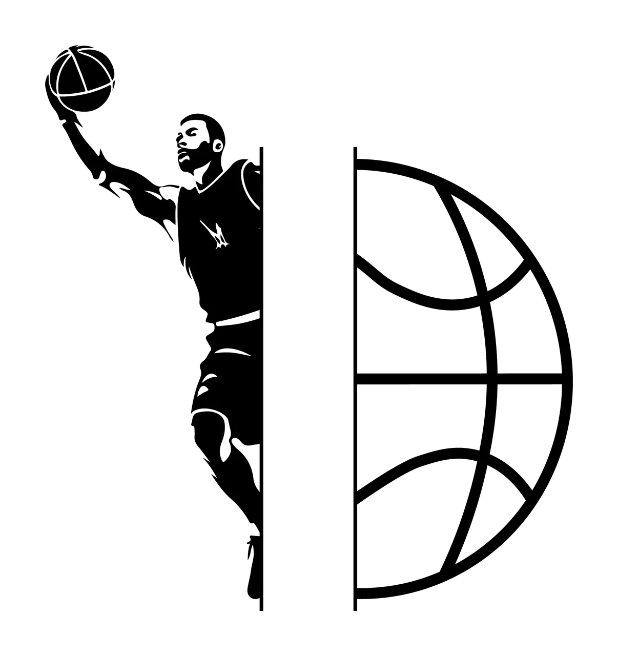 Can Glass Wrap Basketball Player And Ball Silhouette