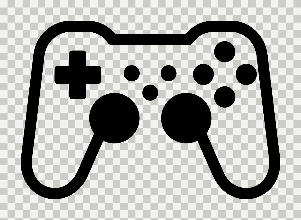 Black Silhouette Of A Classic Game Controller idle buttons transparency and detail preview thumbnail