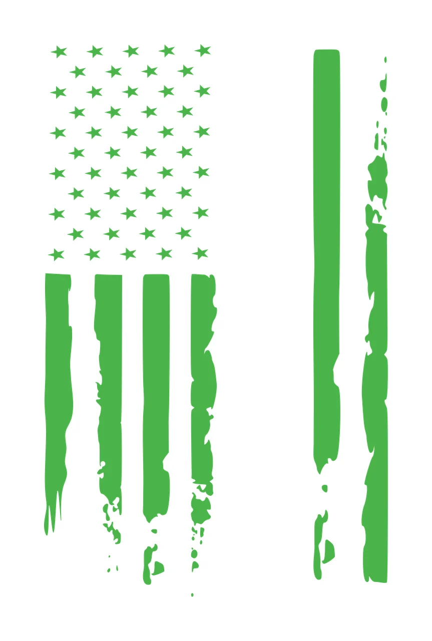 Distressed Flag With Stars And Vertical Stripes black white silhouette