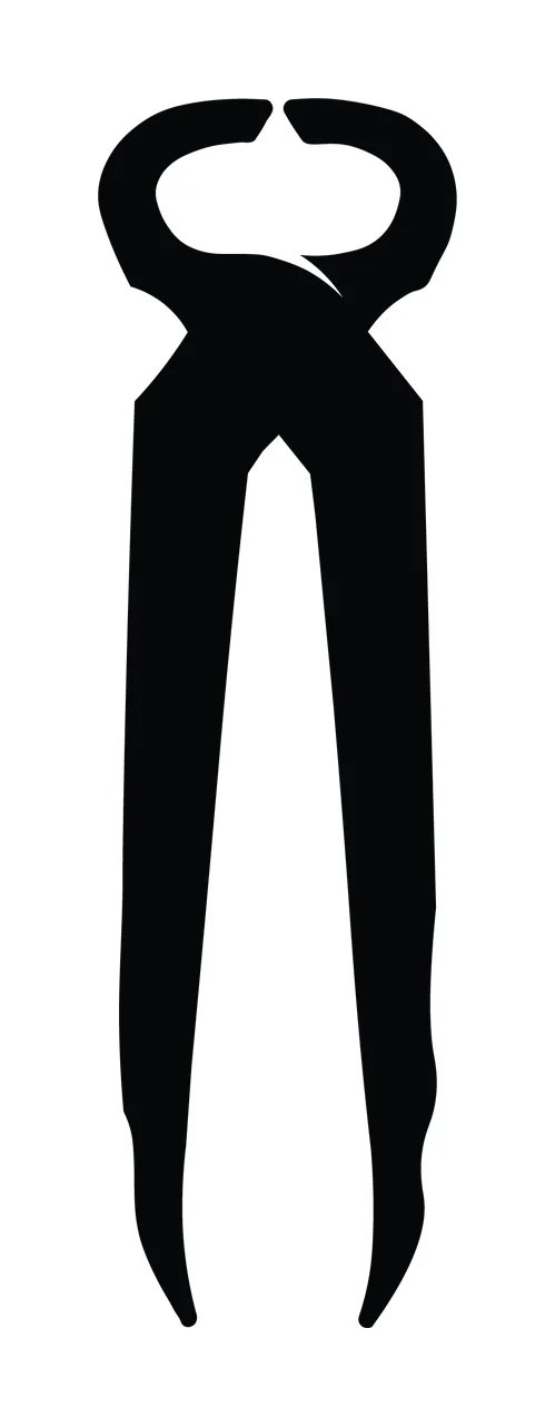 Black Silhouette Of Pincer Pliers Tool Facing Downwards pincers