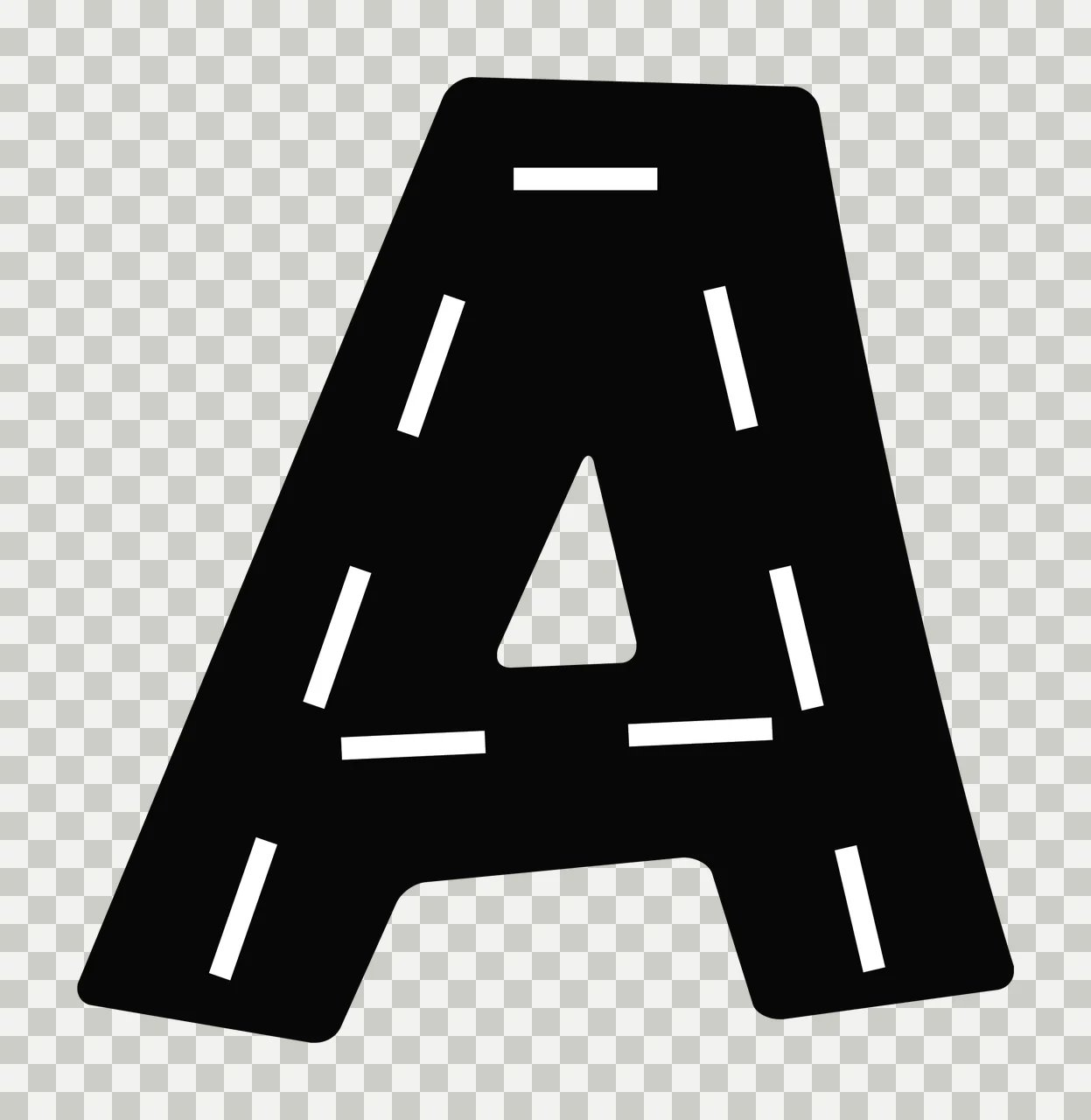 Race Track Font Character 36 racing checkered flag speedway transparency and detail preview thumbnail