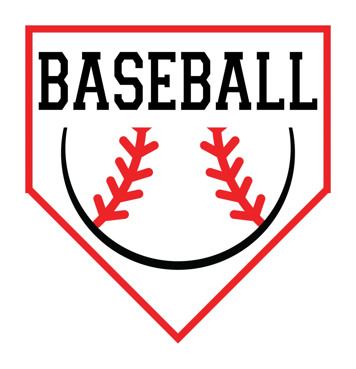 Baseball Logo With Line Art And Sports