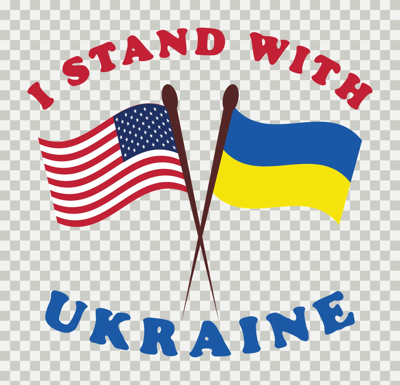 I Stand With Ukraine Text Flags and black white typography transparency and detail preview thumbnail