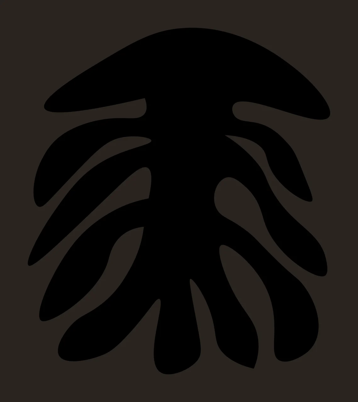 Abstract Organic Shaped Silhouette With Multiple Extending Curving contrast preview thumbnail