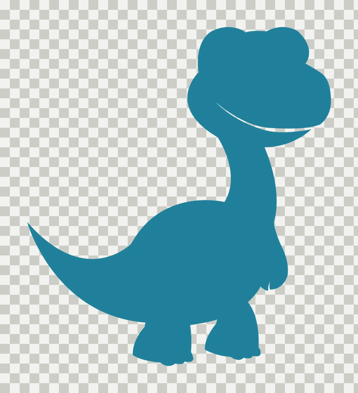 Dinosaur Solid Black Silhouette Of A Small standing long neck transparency and detail preview thumbnail