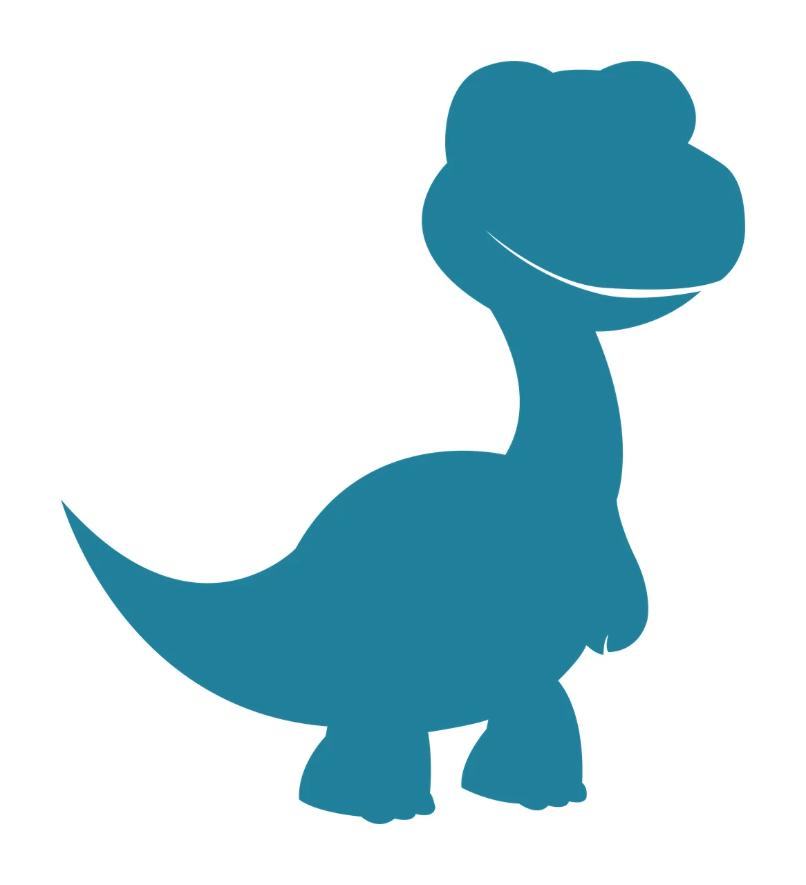 Dinosaur Solid Black Silhouette Of A Small standing long neck