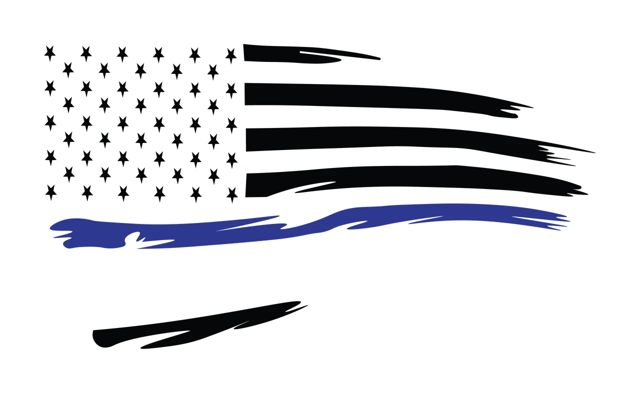Flag Horizontal Graphic With Jagged Brush Stroke Stripes stars