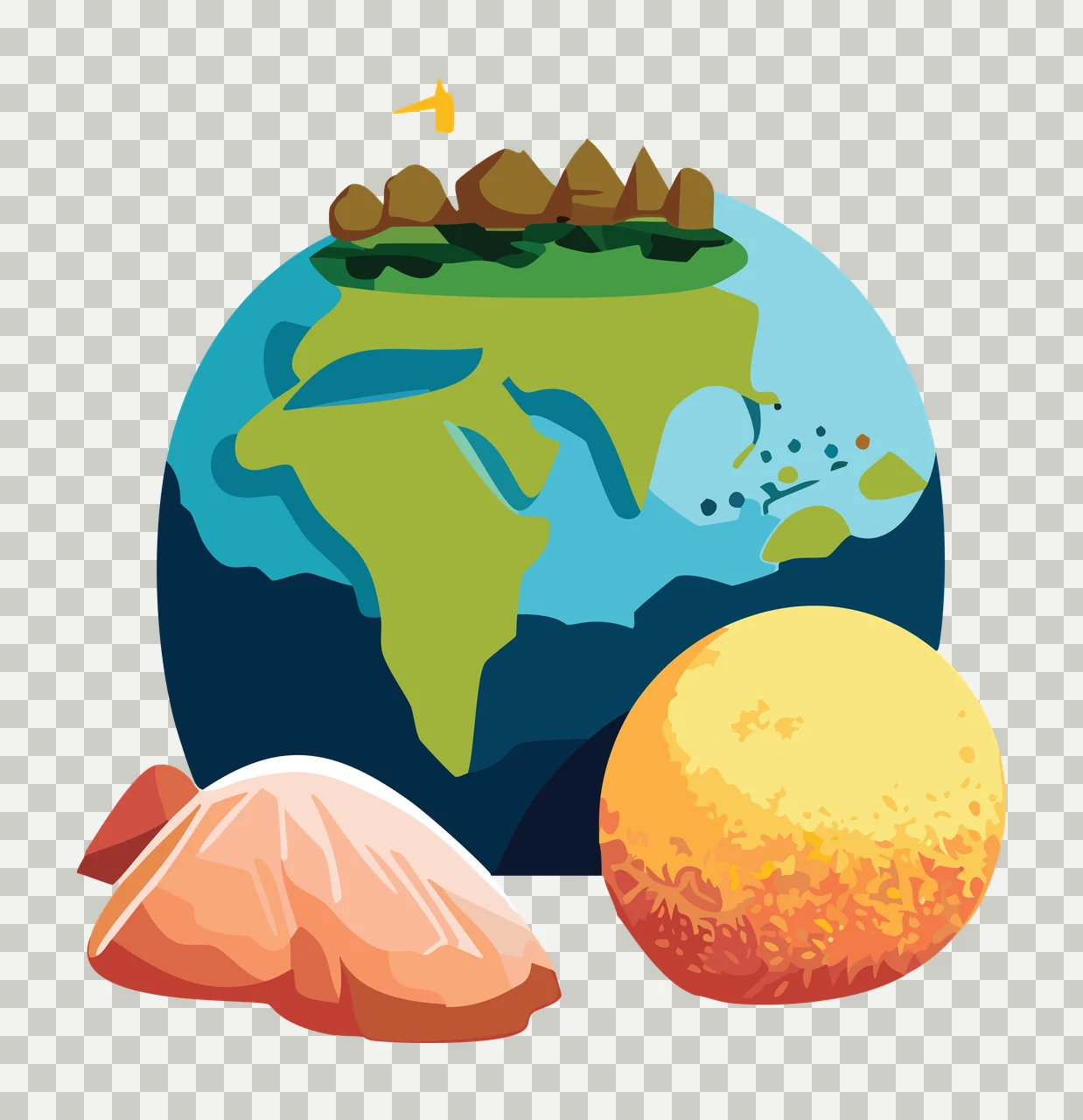 Earth And Rock Globes Silhouette World map globe rocks black transparency and detail preview thumbnail