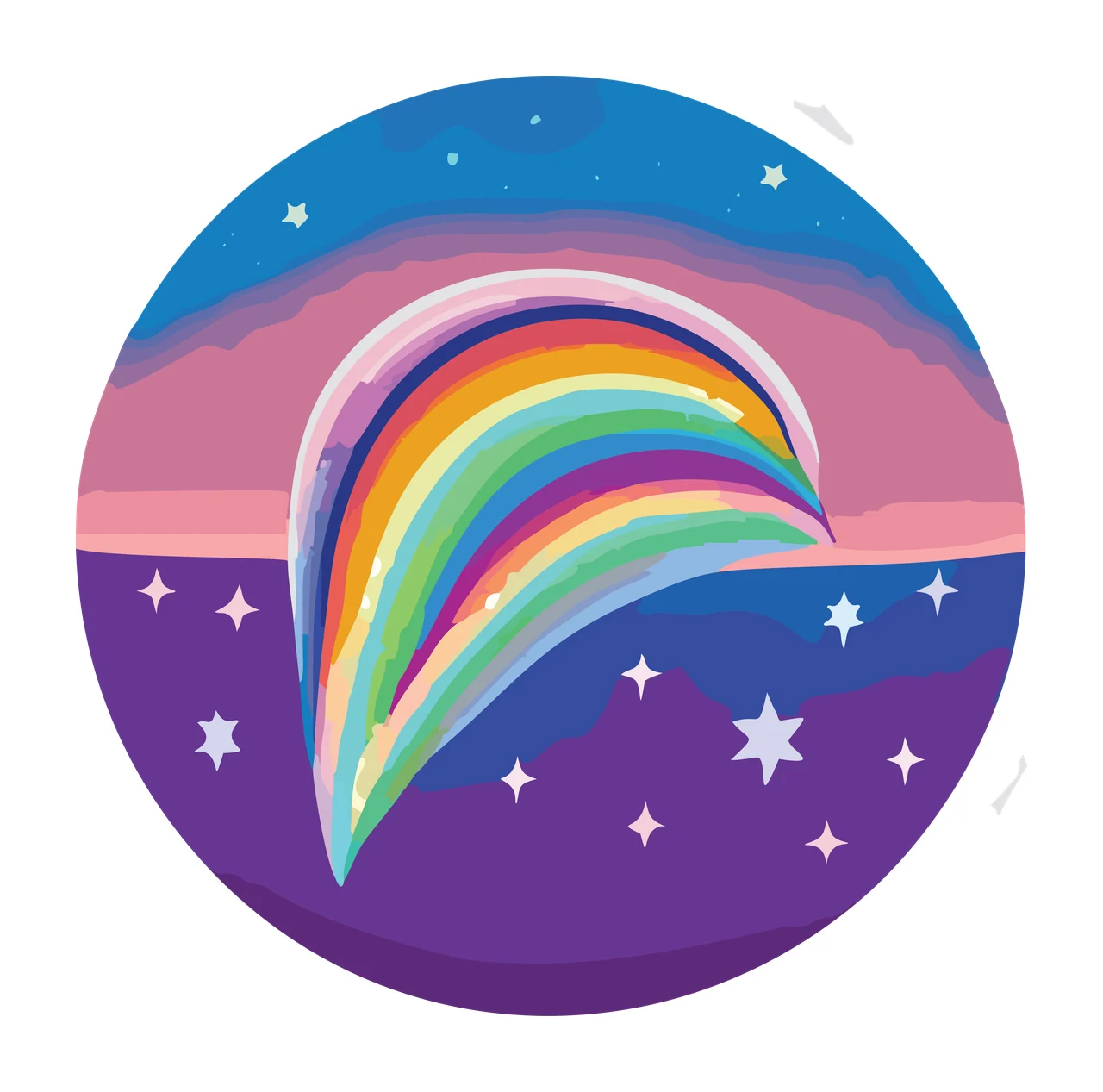Space Circular Night Sky Comet Scene moving stars clouds circle
