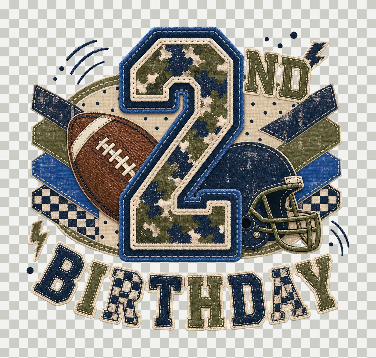 Star Camo Football Birthday sublimation instant Variation A transparency and detail preview thumbnail