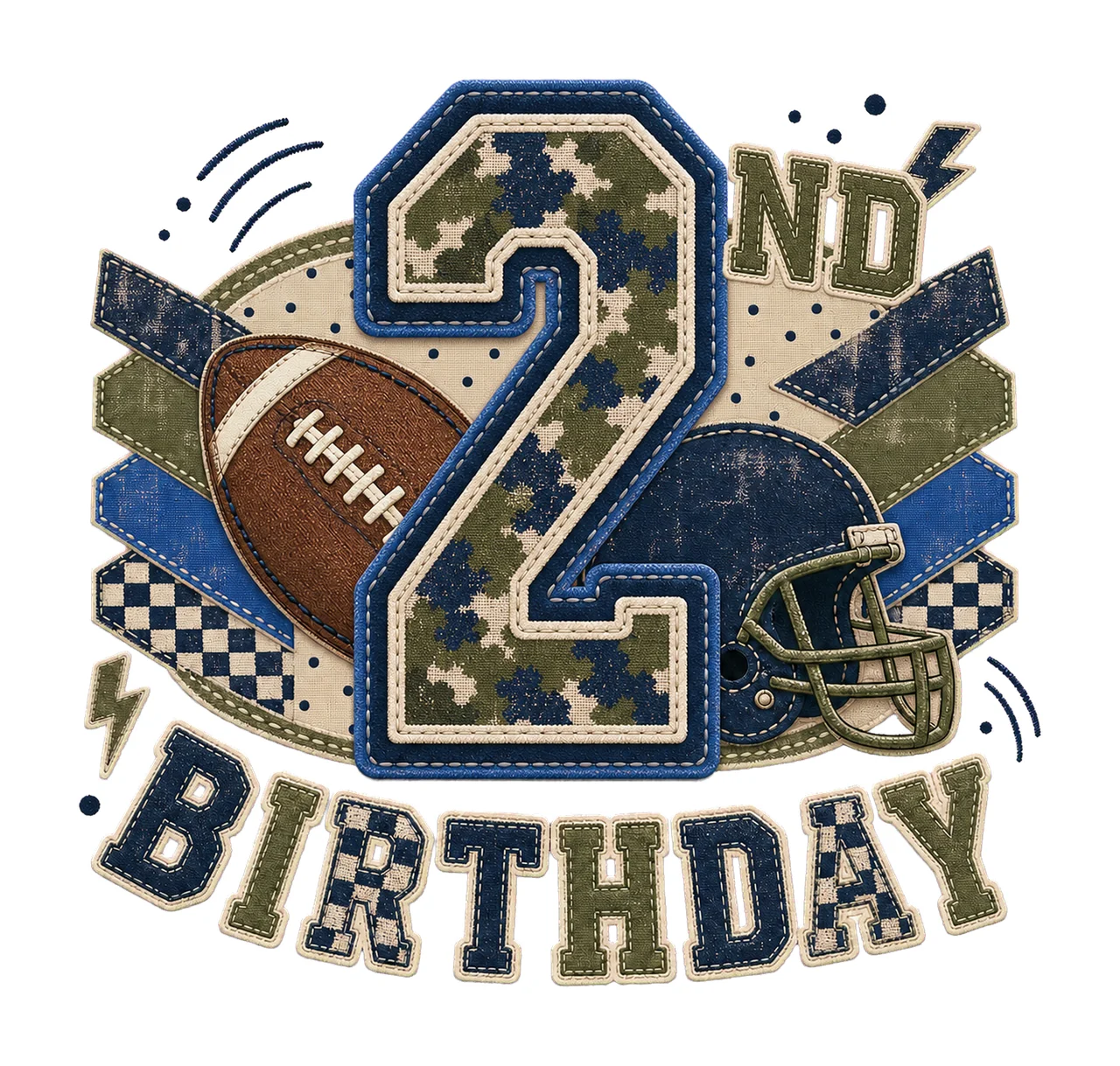 Star Camo Football Birthday sublimation instant Variation A