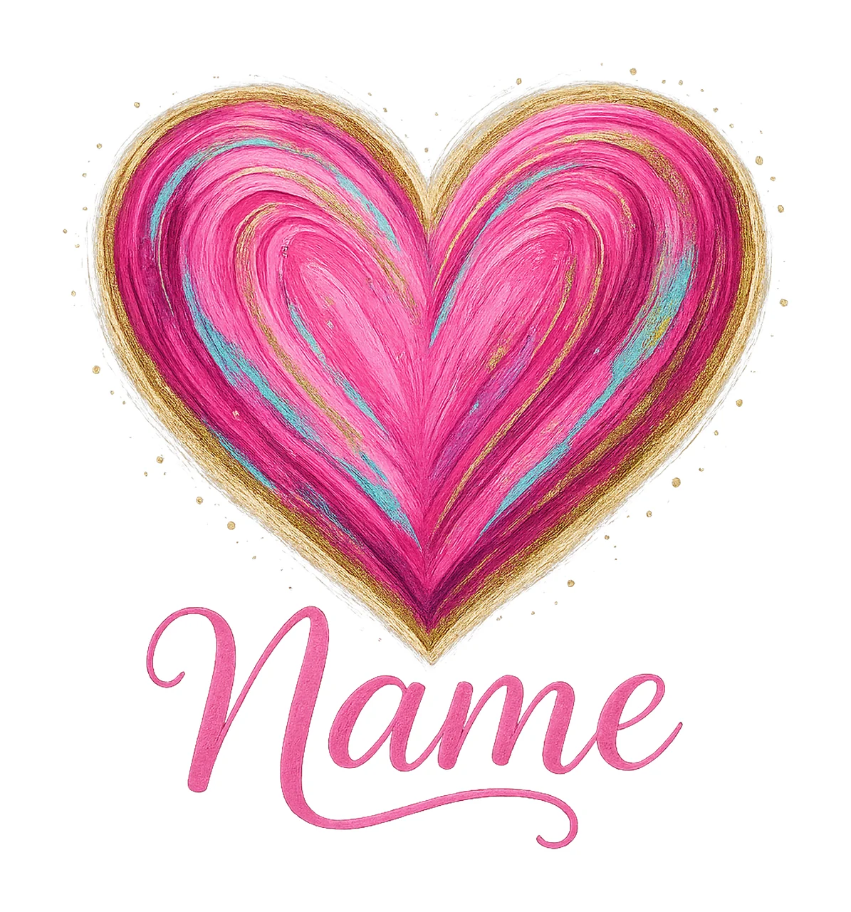 Preppy painted Valentines Day heart Brushstroke Valentine