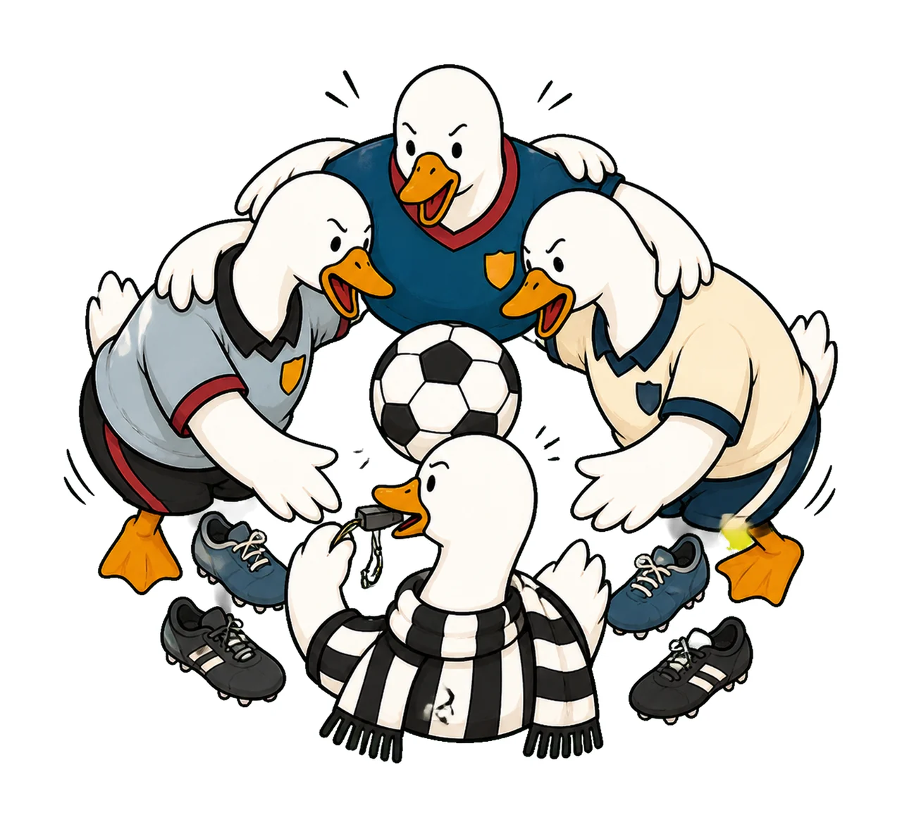 Funny Goose Soccer Team Digital Referee Goalie Variation F