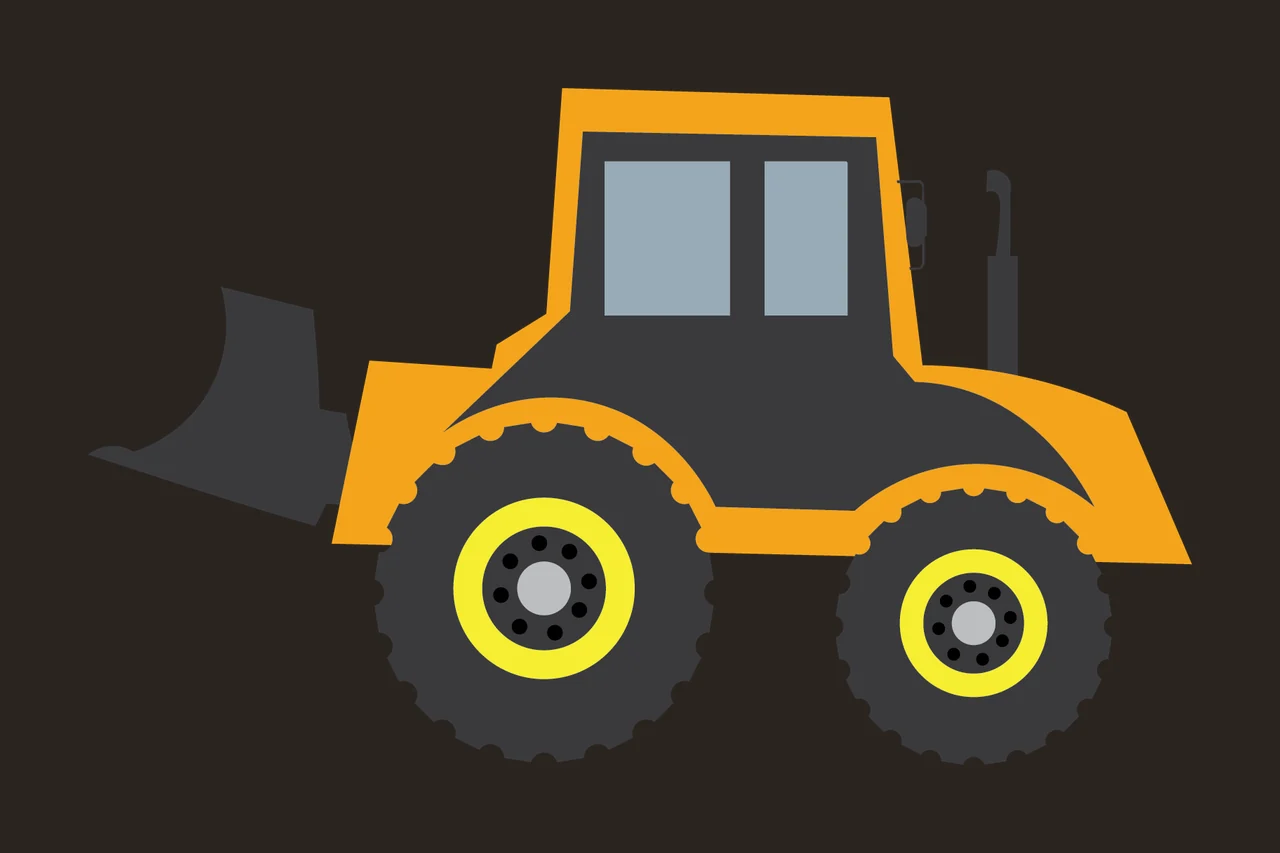 Construction Black Silhouette Of A Vehicle With Front stationary contrast preview thumbnail