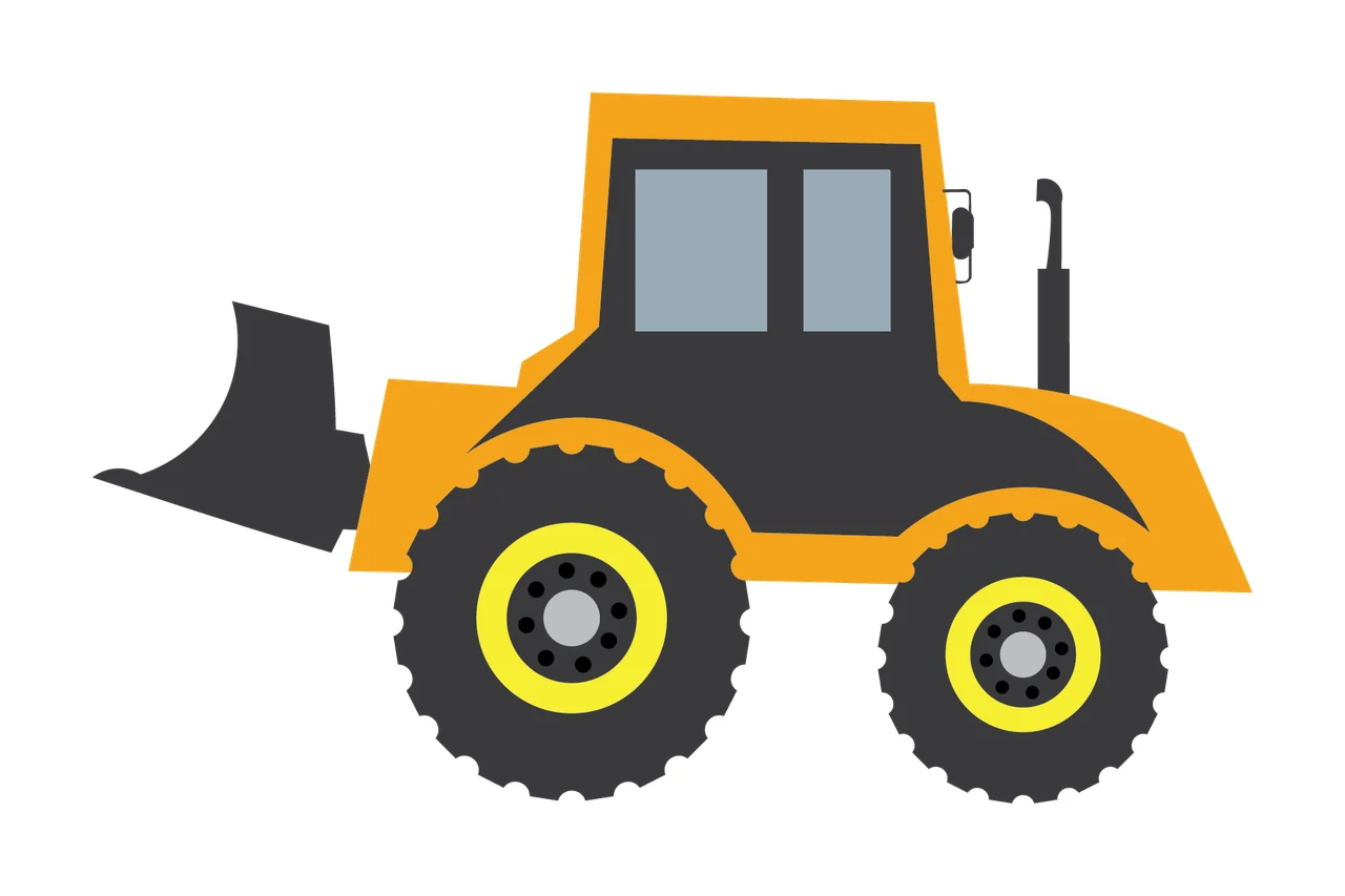 Construction Black Silhouette Of A Vehicle With Front stationary