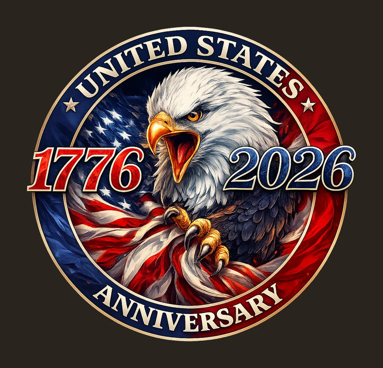 United States 250th Anniversary Patriotic Eagle Design contrast preview thumbnail