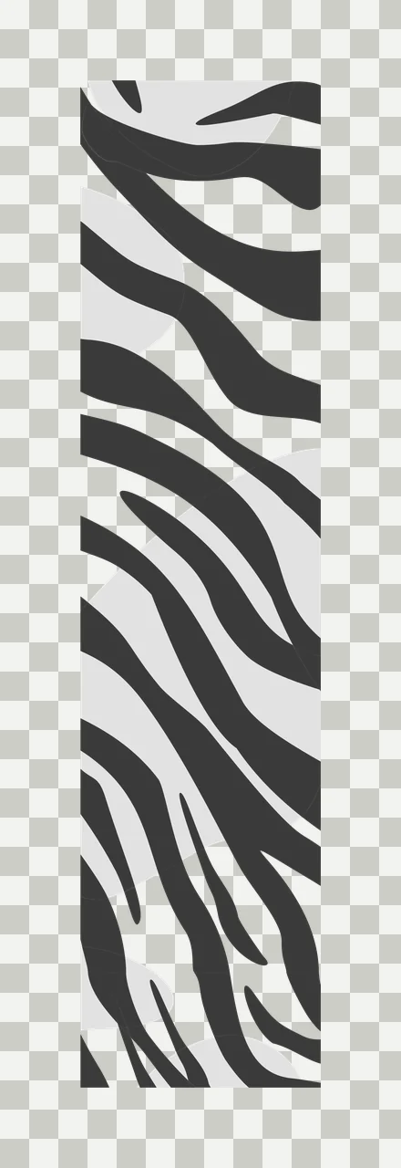 Zebra stripes with wavy lines vertical strip and animal print in black white and grey transparency and detail preview thumbnail