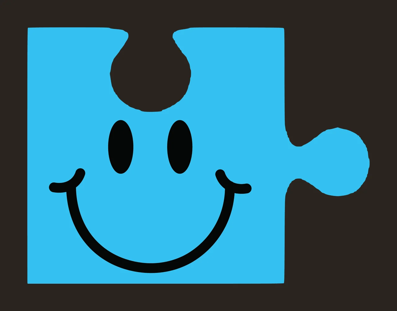 Single Black Jigsaw Puzzle Piece With One Tab notch silhouette contrast preview thumbnail