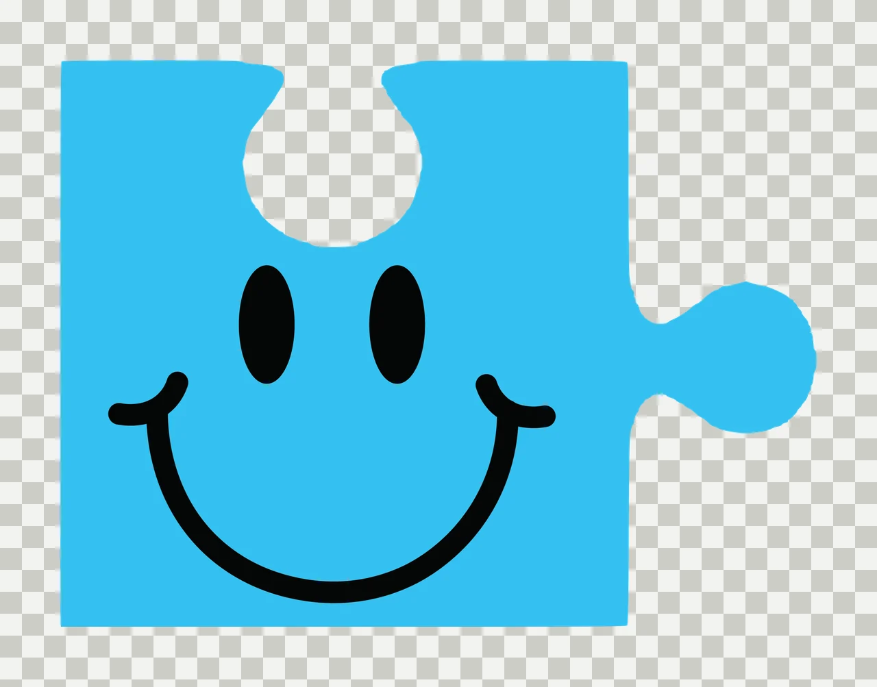Single Black Jigsaw Puzzle Piece With One Tab notch silhouette transparency and detail preview thumbnail