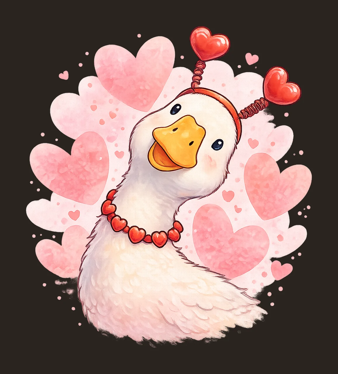 Retro Valentine Goose Funny Valentine Shirt Design Cute contrast preview thumbnail
