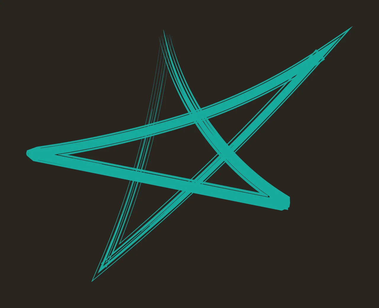 Brush Five Pointed Star Strokes intersecting sketch black plain contrast preview thumbnail