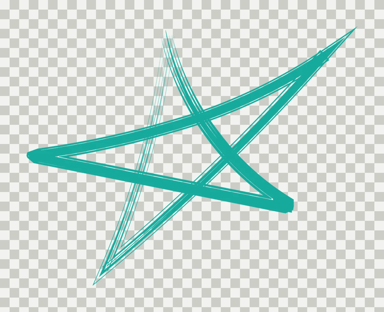 Brush Five Pointed Star Strokes intersecting sketch black plain transparency and detail preview thumbnail