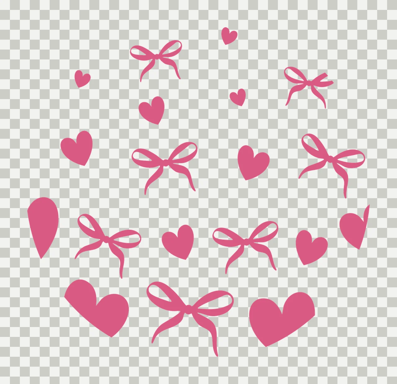 Bow Keychain Decorative Bows And Hearts Circular Pattern patterned transparency and detail preview thumbnail