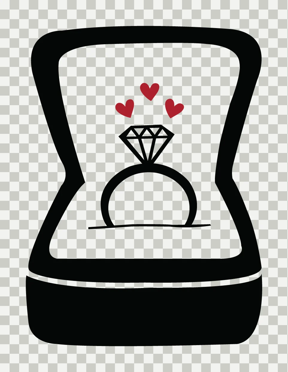 Ring Box Open With Black And White transparency and detail preview thumbnail